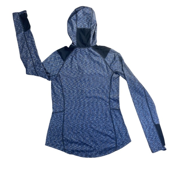 REI Blue Fitted Hoodie with Ribbed Sleeves Size Medium. - Picture 3 of 12